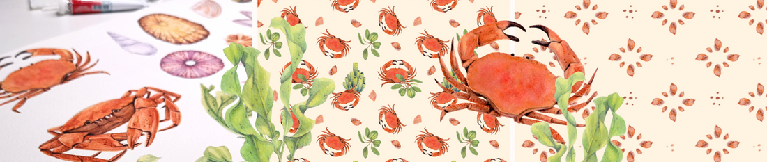How to Create Playful Surface Pattern Designs: The Journey of 'Bubbly Shores'