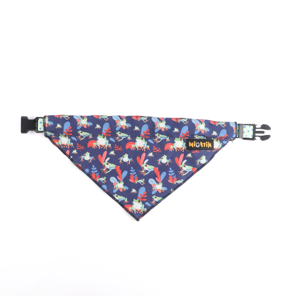 Lenço Slide-On O Saltitão | Design Reversível Padrão de Sapos