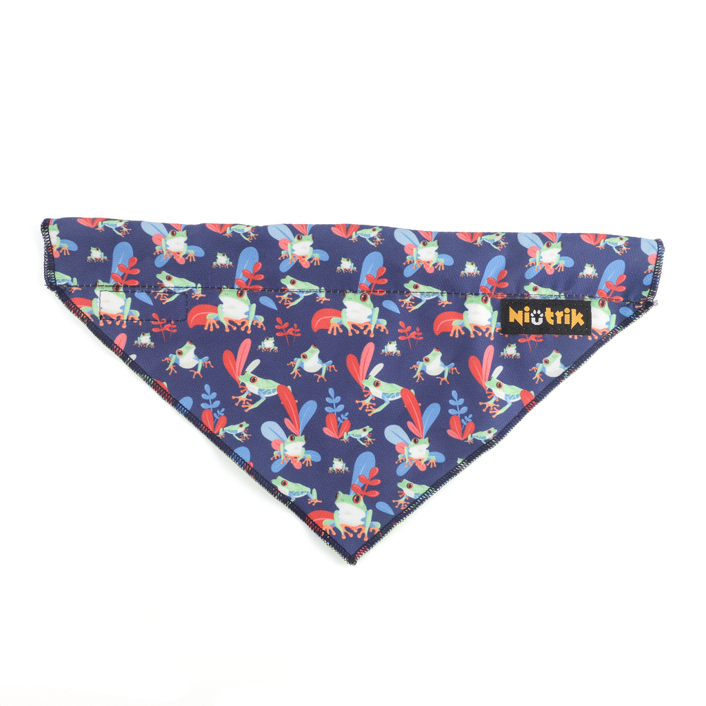 Lenço Slide-On O Saltitão | Design Reversível Padrão de Sapos