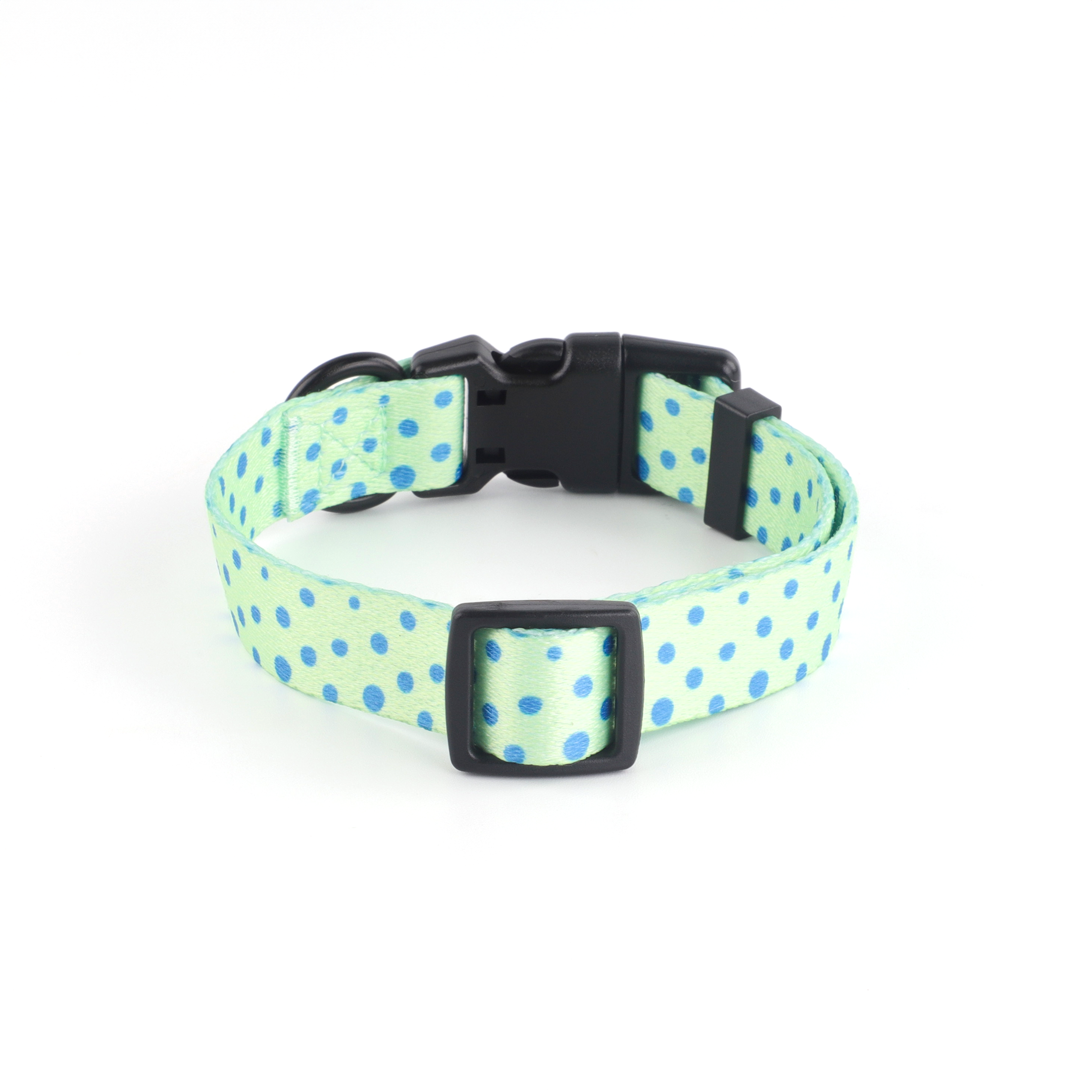 Conjunto Coleira e Trela O Saltitão | Acessórios para Cão com Padrão verde que coordena com o padrão de sapos
